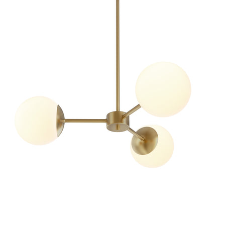 Castell 3 Globe Pendant 22.5", Aged Brass