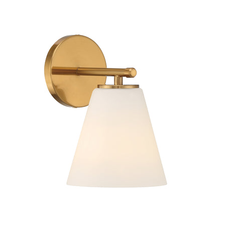 Open Box Carlisle Vanity Wall Sconce, Brushed Brass with Opal Glass