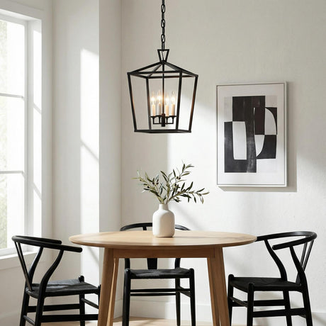 Anover Medium Lantern Pendant 13", Matte Black