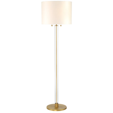 Laurel Glass Cylinder Floor Lamp 62", Satin Brass