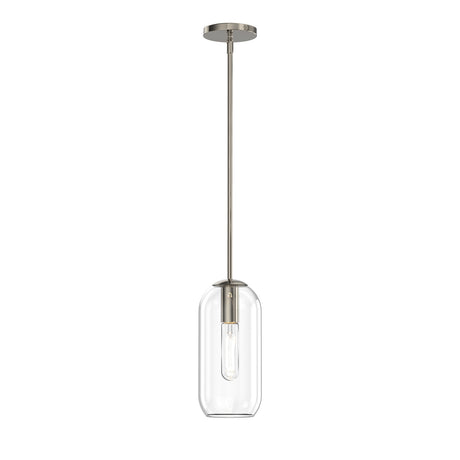 Liv 5.5" Clear Capsule Pendant, Polished Nickel