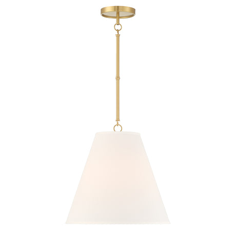 Luca Medium 15" Conical Pendant, Satin Brass