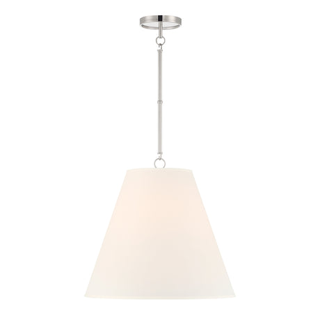 Luca Large 18" Conical Pendant, Polished Nickel