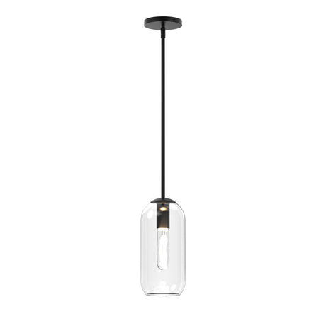 Liv 5.5" Clear Capsule Pendant, Matte Black