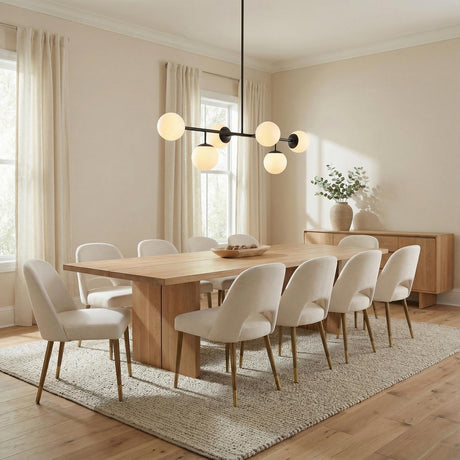 Castell 6 Globe Linear Pendant 46", Matte Black