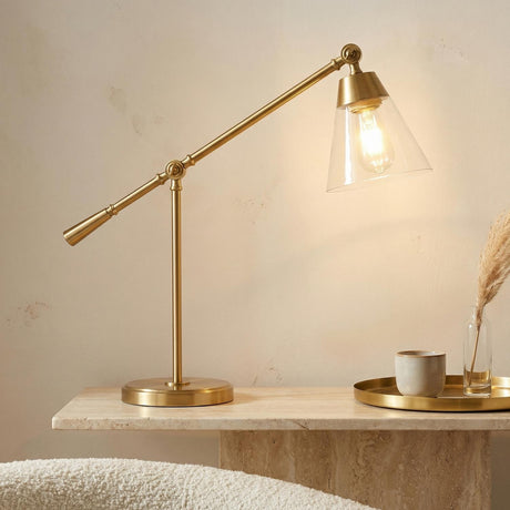 Owen Table Lamp 20", Satin Brass