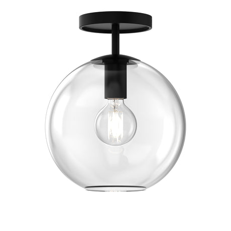 Aria 10" Flush Mount, Matte Black with Clear Glass