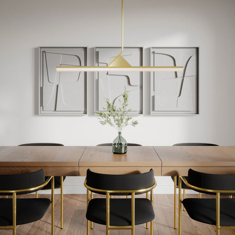 Argo Linear LED Pendant 45", Satin Brass