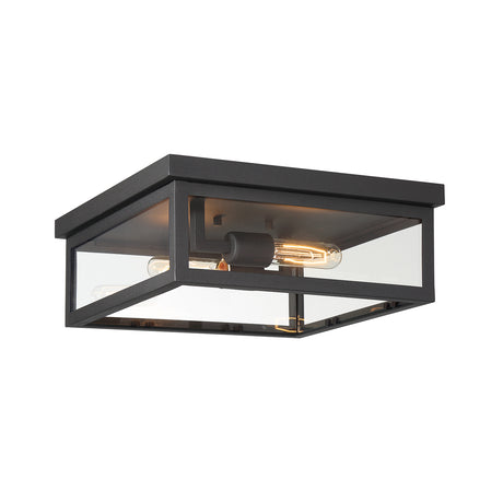 Sam Outdoor Flush Mount 14", Black