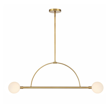 Open Box Milo 2 Globe Linear Arc LED Pendant 39", Aged Brass