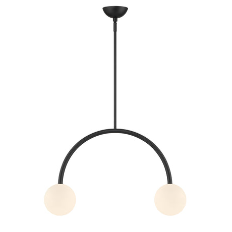 Risa 2 Globe Arc Pendant 26", Matte Black