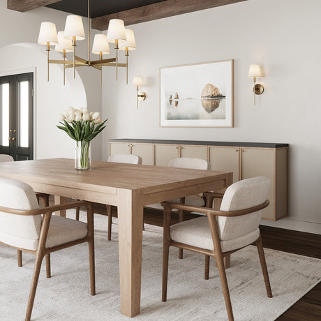 Taylor 6 Light Chandelier 30", Aged Brass