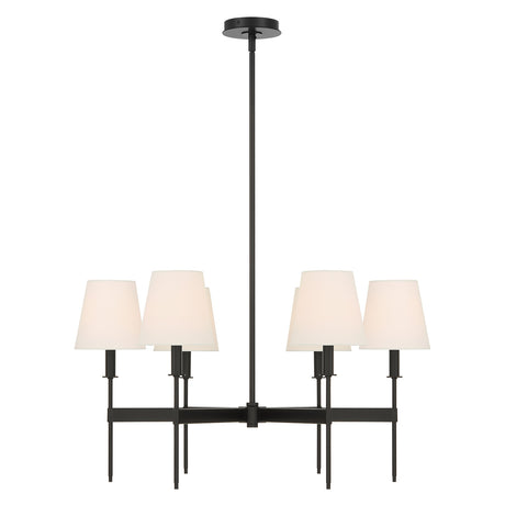 Taylor 6 Light Chandelier 30", Matte Black