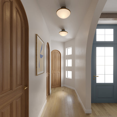 Blair Medium Flush Mount 16", French Blue and Brass