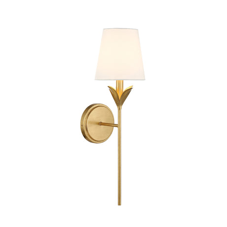 Alice Single Wall Sconce 21", Antique Gold and Silk Shade