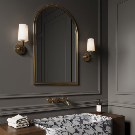 Logan Wall Sconce, Black and Brushed Brass