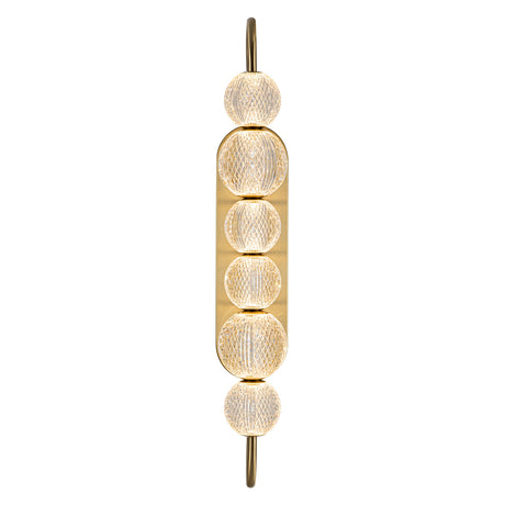 Evelyn Curved Arm LED Wall Sconce 28", Natural Brass