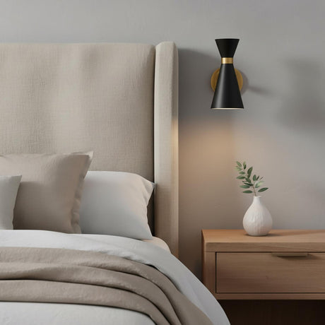 Aiden Articulating Wall Sconce, Matte Black and Antique Brass