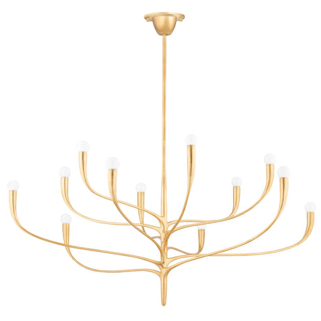 Anita 12 Light Chandelier 52", Gold Leaf