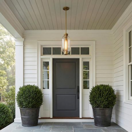 Bennett Outdoor Hanging Light, Vintage Brass