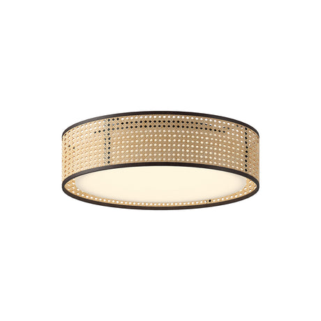 Amaris Medium LED Flush Mount 16", Cane with Black Accents