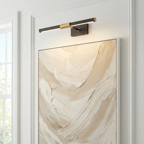 Ethan Medium LED Picture Light, Distressed Bronze with Brass Accents