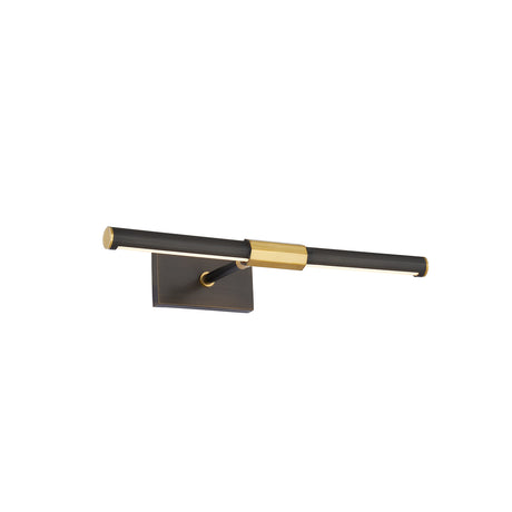 Ethan Medium LED Picture Light, Distressed Bronze with Brass Accents