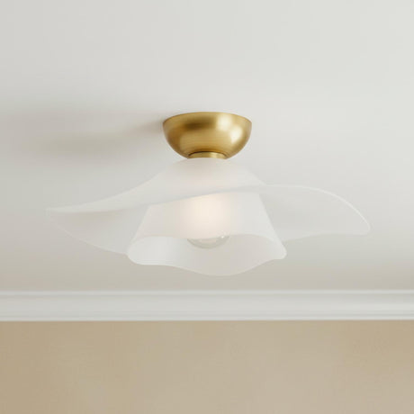 Liliana Semi-Flush 18", Aged Brass with Opal Glass