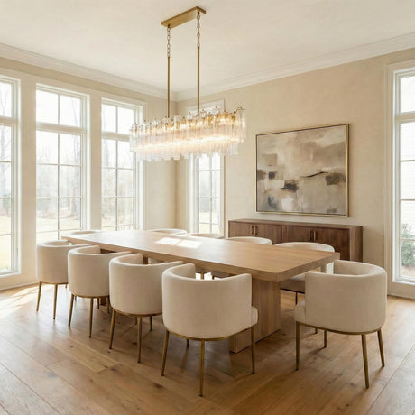 Grace Linear Chandelier 52", Brass with Clear Glass
