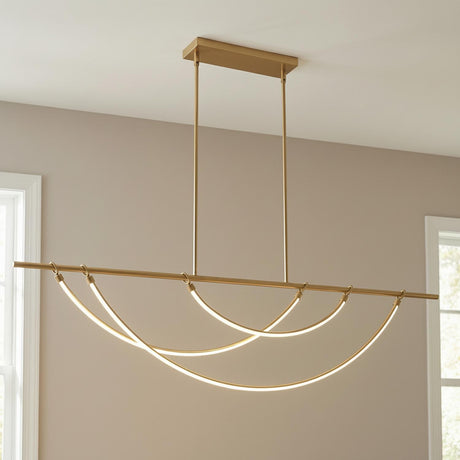 Otis Linear LED Pendant 60", Vintage Brass