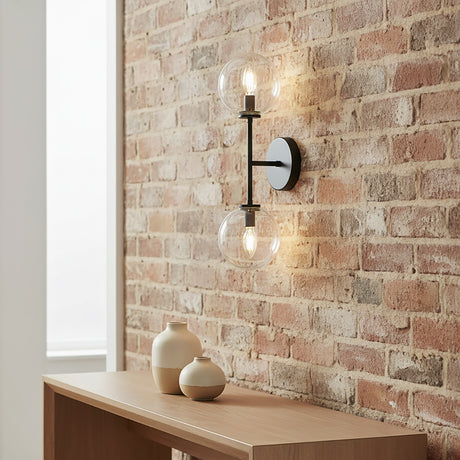 Gurt 2 Light Wall Sconce 20", Matte Black