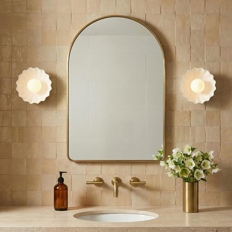 Flare LED Sconce 10", Antique White and Opal Glass