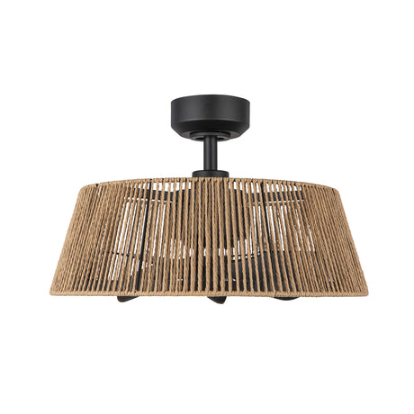 Elwood LED Ceiling Fan 24", Matte Black with Braided Rope