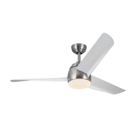 Lorain LED Ceiling Fan 54", Brushed Nickel and White