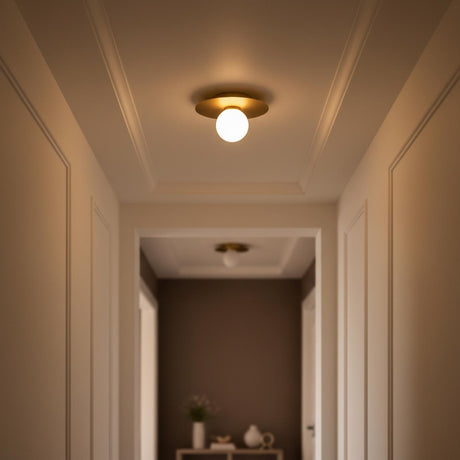 Sol Small LED Flush Mount 10", Brushed Brass