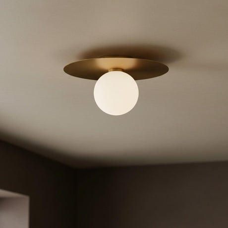 Sol Medium LED Flush Mount 14", Brushed Brass