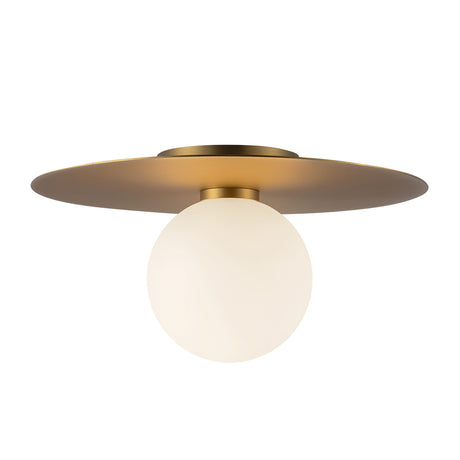 Sol Medium LED Flush Mount 14", Brushed Brass