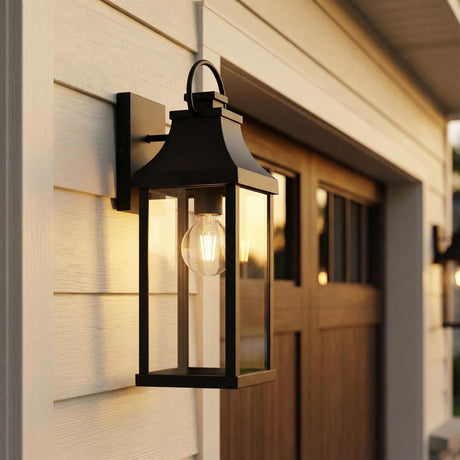 Ainsley Outdoor Wall Light, Small 17" Black
