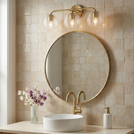 Ori 3 Light Vanity, Matte Brass