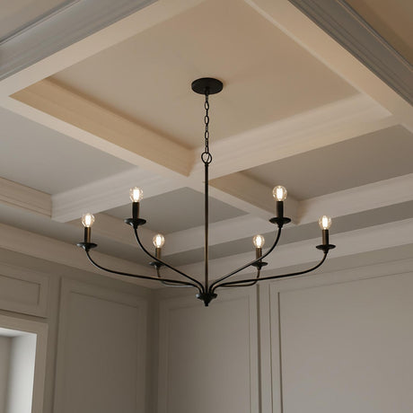 Oriana 6 Light Chandelier 40", Matte Black