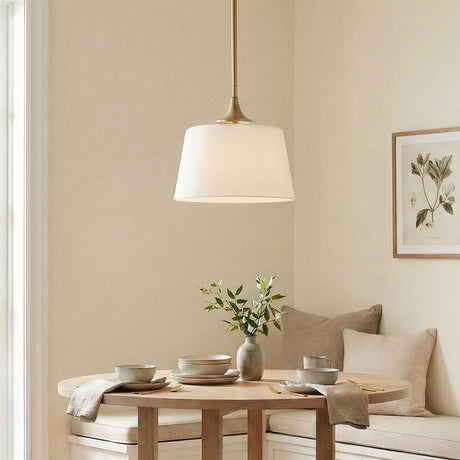 Harper Pendant 12", Aged Brass which can also be used as a semi-flush ceiling light
