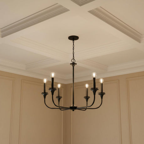 Harper 5 Light Chandelier 31", Matte Black