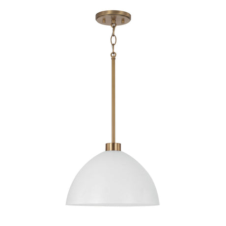 Cleo Pendant 13", White and Aged Brass