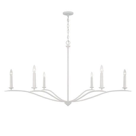Eloise 6 Light Chandelier 57", Textured White