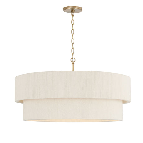 Saltair Chandelier 30", Matte Brass with Natural Rope