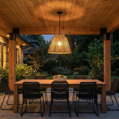 Luma Outdoor Pendant 23", Sienna and Black