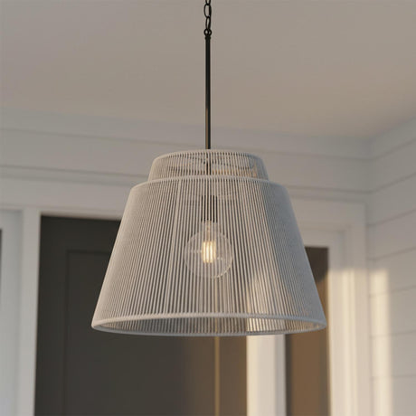 Luma Outdoor Pendant 23", Gray and Black
