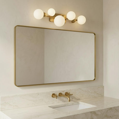 Inari LED 5 Light Vanity, Brass with Opal Glass
