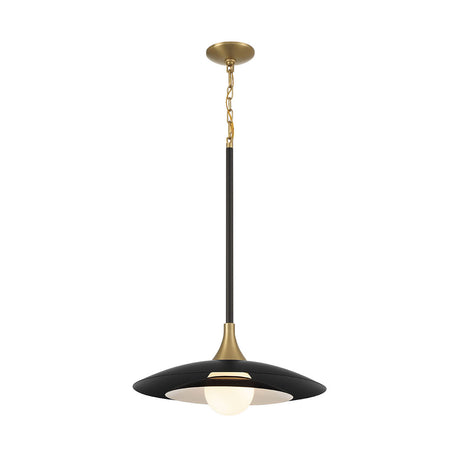 Yates Medium LED Pendant 18", Matte Black