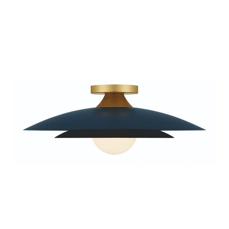 Yates LED Flush Mount 18", Matte Navy